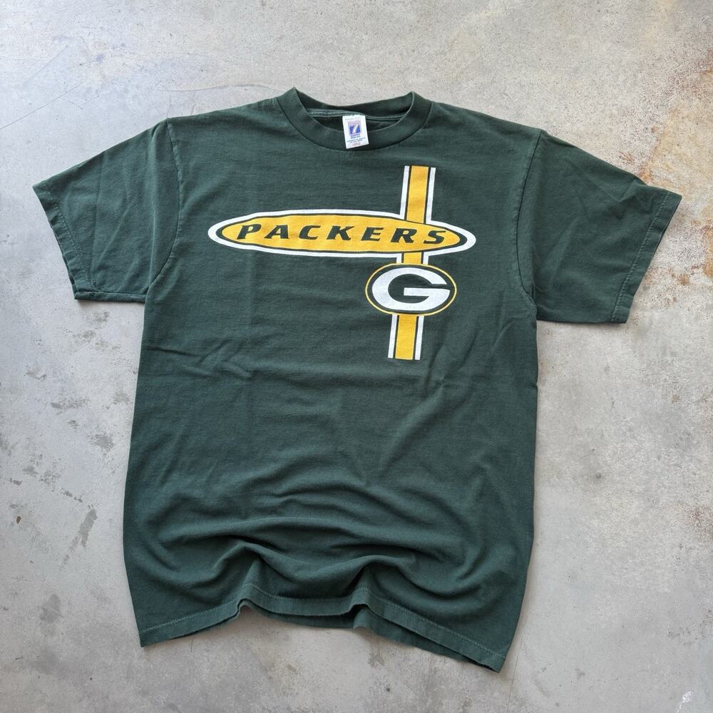 Vintage 90’s Green Bay Packers Logo 7 Football Team Sports T-Shirt Size Large